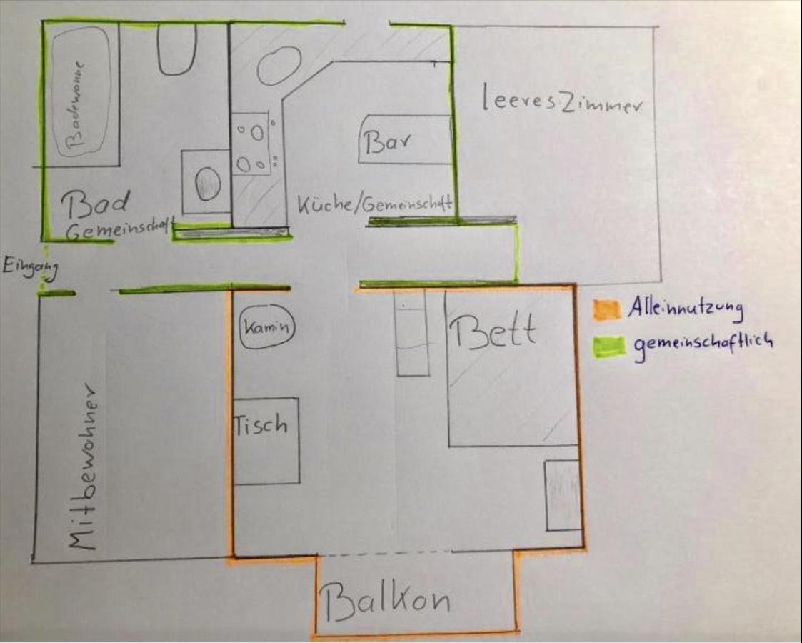Zentrales Wg-Zimmer 1 Ravensburg, Balkon, Kamin Apartment Exterior photo